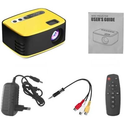 Stuff Certified® T20 LED Projector - Mini Beamer Home Media Speler Geel Stuff Certified® T20 LED Projector - Mini Beamer Home Media Speler Geel