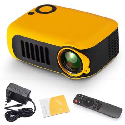 AUN A2000 Mini Projector - 1000 Lumen - Screen Mirroring Beamer Home Media Speler - Geel AUN A2000 Mini Projector - 1000 Lumen - Screen Mirroring Beamer Home Media Speler - Geel