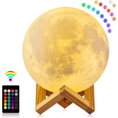 Mixxar 3D RGB Sterren Maan Galaxy Lamp 20cm met Afstandsbediening - Sfeerlamp Tafellamp Sterrenhemel Projector Mixxar 3D RGB Sterren Maan Galaxy Lamp 20cm met Afstandsbediening - Sfeerlamp Tafellamp Sterrenhemel Projector