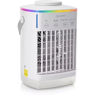 AFDEAL Draagbare Airconditoner Ventilator - USB Luchtkoeler - 700ml Watertank - Wit AFDEAL Draagbare Airconditoner Ventilator - USB Luchtkoeler - 700ml Watertank - Wit