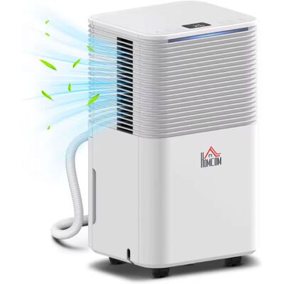 Homcom Draagbare Dehumidifier - 2L Elektrische Ontvochter - Wit Homcom Draagbare Dehumidifier - 2L Elektrische Ontvochter - Wit