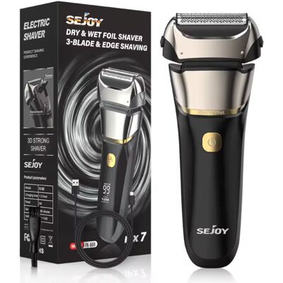 Sejoy Scheerapparaat met LED Display - Elektrsiche Tondeuse Baard Trimmer Draadloos Scheermachine - Zilver Sejoy Scheerapparaat met LED Display - Elektrsiche Tondeuse Baard Trimmer Draadloos Scheermachine - Zilver