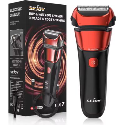 Sejoy Scheerapparaat met LED Display - Elektrsiche Tondeuse Baard Trimmer Draadloos Scheermachine - Rood Sejoy Scheerapparaat met LED Display - Elektrsiche Tondeuse Baard Trimmer Draadloos Scheermachine - Rood