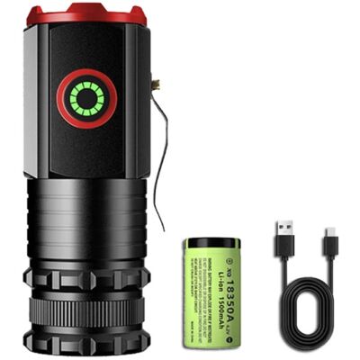 ZHIYU Mini LED Zaklamp met Magneet en Clip - 2000 Lumen USB Type C Oplaadbaar SST20 Kampeer Licht Lantaarn Rood ZHIYU Mini LED Zaklamp met Magneet en Clip - 2000 Lumen USB Type C Oplaadbaar SST20 Kampeer Licht Lantaarn Rood
