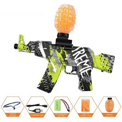 Csnoobs Elektrische Gel Blaster met 10.000 Balletjes - AK47 Model Water Speelgoed Foam Shooter Groen Csnoobs Elektrische Gel Blaster met 10.000 Balletjes - AK47 Model Water Speelgoed Foam Shooter Groen