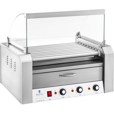 Royal Catering Hotdog Grill - 9 rollen - Warmhoudlade - Roestvrijstaal RCHG-9WO Royal Catering Hotdog Grill - 9 rollen - Warmhoudlade - Roestvrijstaal RCHG-9WO