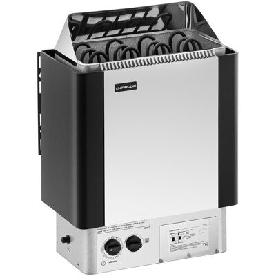 Uniprodo Saunakachel - 6 kW - 30 tot 110 ° C - incl. bedieningspaneel UNI_SAUNA_S6.0KW Uniprodo Saunakachel - 6 kW - 30 tot 110 ° C - incl. bedieningspaneel UNI_SAUNA_S6.0KW