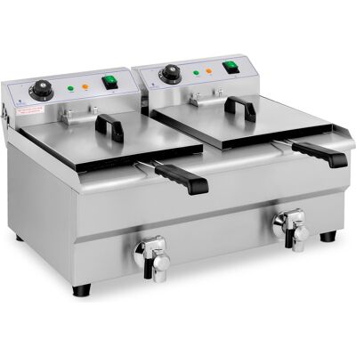 Elektrische friteuse - 2 x 13 liter - 6400 W - aftapkraan - Royal Catering RCEF 13DB Elektrische friteuse - 2 x 13 liter - 6400 W - aftapkraan - Royal Catering RCEF 13DB