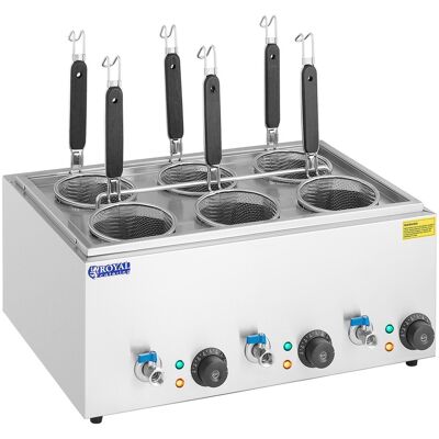 Royal Catering Pastakoker met 6 manden - temperatuur: 30-110 ° C RC-PM006 Royal Catering Pastakoker met 6 manden - temperatuur: 30-110 ° C RC-PM006
