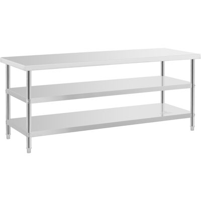 RVS werktafel - ECO - 200 x 70 cm - 500 kg - tussenplank - Royal Catering RCAT-200/70-PS3SH RVS werktafel - ECO - 200 x 70 cm - 500 kg - tussenplank - Royal Catering RCAT-200/70-PS3SH