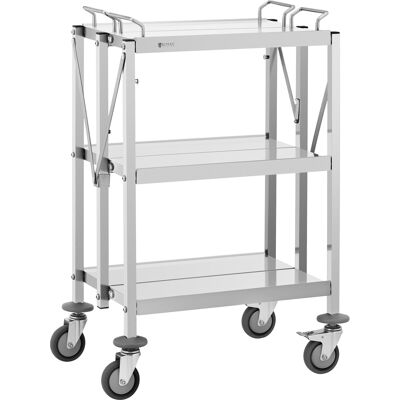 Serveerwagen - 3 planken - 40x58 cm - 90 kg - opvouwbaar - Royal Catering RCSW-100 Serveerwagen - 3 planken - 40x58 cm - 90 kg - opvouwbaar - Royal Catering RCSW-100