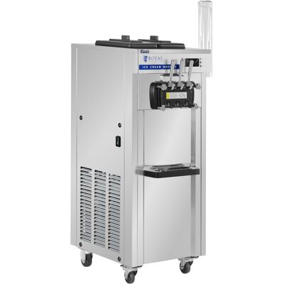 Softijsmachine - 18 l/u - 1500 W - 2 smaken + mix van beide - voorkoeling - Royal Catering RCSI-28 Softijsmachine - 18 l/u - 1500 W - 2 smaken + mix van beide - voorkoeling - Royal Catering RCSI-28