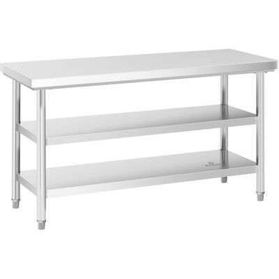 RVS werktafel - ECO - 150 x 60 cm - 500 kg - tussenplank - Royal Catering RCWT-150X60-3L-E RVS werktafel - ECO - 150 x 60 cm - 500 kg - tussenplank - Royal Catering RCWT-150X60-3L-E