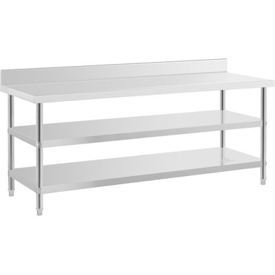 RVS werktafel - ECO - 200 x 70 cm - 500 kg - tussenplank - Royal Catering RCAT-200/70-SPS3SH RVS werktafel - ECO - 200 x 70 cm - 500 kg - tussenplank - Royal Catering RCAT-200/70-SPS3SH