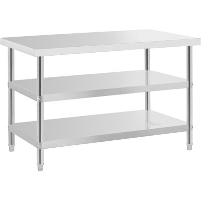 RVS werktafel - ECO - 120 x 70 cm - 500 kg - tussenplank - Royal Catering RCAT-120/70-PS3SH RVS werktafel - ECO - 120 x 70 cm - 500 kg - tussenplank - Royal Catering RCAT-120/70-PS3SH
