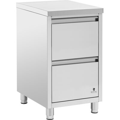 RVS werkkast - 2 lades - 50 x 60 cm - Royal Catering RCCD-2S RVS werkkast - 2 lades - 50 x 60 cm - Royal Catering RCCD-2S
