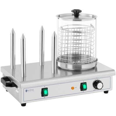 Hotdog-maker - 550 W - Royal Catering - 4 verwarmde spiesjes RCPHW 650 Hotdog-maker - 550 W - Royal Catering - 4 verwarmde spiesjes RCPHW 650