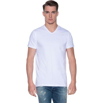 Slater Heren Regular Fit T-shirt V-hals 2-pack Wit In Maat: M Slater Heren Regular Fit T-shirt V-hals 2-pack Wit In Maat: M