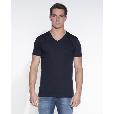 Slater Heren T-shirts Regular Fit V-hals 2-pack Donkerblauw In Maat: XXXL Slater Heren T-shirts Regular Fit V-hals 2-pack Donkerblauw In Maat: XXXL