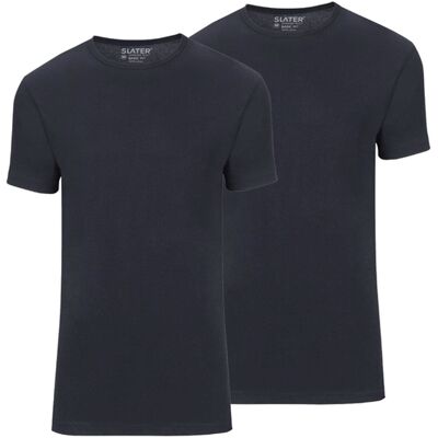 Slater Heren Ondershirts Extra Lang O-hals 2-pack Donkerblauw In Maat: 3XL Slater Heren Ondershirts Extra Lang O-hals 2-pack Donkerblauw In Maat: 3XL