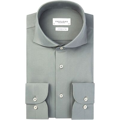 Profuomo Heren Japanese Knitted Overhemd Groen In Maat: 40 Profuomo Heren Japanese Knitted Overhemd Groen In Maat: 40