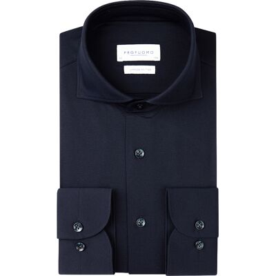 Profuomo Heren Japanese Knitted Overhemd Donkerblauw In Maat: 40 Profuomo Heren Japanese Knitted Overhemd Donkerblauw In Maat: 40
