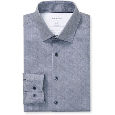 OLYMP Heren Luxor 24/7 Modern Fit Dress Shirt Donkerblauw In Maat: 43 OLYMP Heren Luxor 24/7 Modern Fit Dress Shirt Donkerblauw In Maat: 43