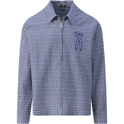 Denham Heren Patchy Zip Overshirt Donkerblauw In Maat: XL Denham Heren Patchy Zip Overshirt Donkerblauw In Maat: XL