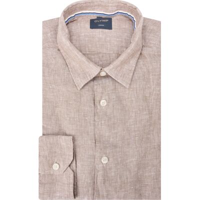 OLYMP Heren Overhemd Bruin In Maat: XL OLYMP Heren Overhemd Bruin In Maat: XL