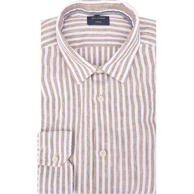 OLYMP Heren Overhemd Bruin In Maat: XXXL OLYMP Heren Overhemd Bruin In Maat: XXXL