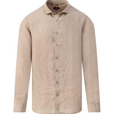 State Of Art Heren Casual Overhemd Beige In Maat: S State Of Art Heren Casual Overhemd Beige In Maat: S