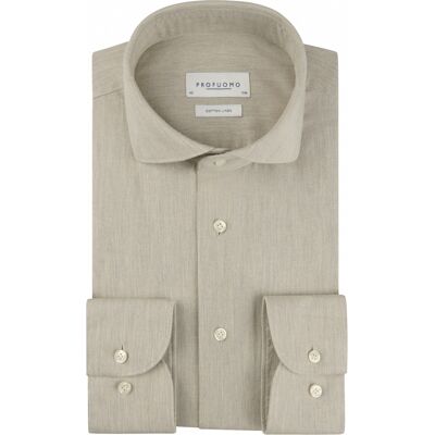 Profuomo Heren Overhemd Regular Fit Beige In Maat: 42 Profuomo Heren Overhemd Regular Fit Beige In Maat: 42