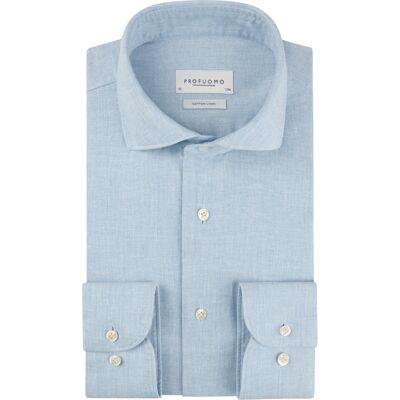 Profuomo Heren Overhemd Regular Fit Blauw In Maat: 44 Profuomo Heren Overhemd Regular Fit Blauw In Maat: 44
