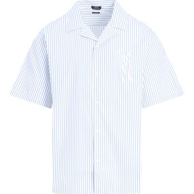 Denham Heren Scissor Patch Casual Shirt Wit In Maat: M Denham Heren Scissor Patch Casual Shirt Wit In Maat: M