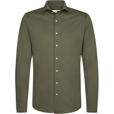 Profuomo Heren Japanese Knitted Casual Overhemd Groen In Maat: 38 Profuomo Heren Japanese Knitted Casual Overhemd Groen In Maat: 38