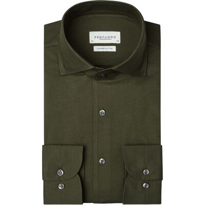 Profuomo Heren Japanese Knitted Casual Overhemd Bruin In Maat: 40 Profuomo Heren Japanese Knitted Casual Overhemd Bruin In Maat: 40