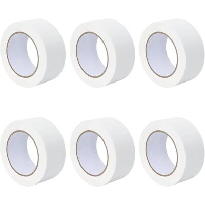 vidaXL Schilder Maskering Tapes 6 st Wit 50mm x 50m Papier vidaXL Schilder Maskering Tapes 6 st Wit 50mm x 50m Papier