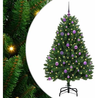 vidaXL Kunstkerstboom 150 cm 150 LED's Warmwit PVC en Staal Groen vidaXL Kunstkerstboom 150 cm 150 LED's Warmwit PVC en Staal Groen