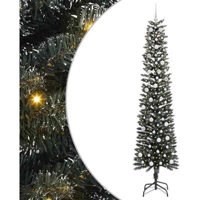 vidaXL Kunstkerstboom Groen 240 cm PVC en Plastic en Staal vidaXL Kunstkerstboom Groen 240 cm PVC en Plastic en Staal