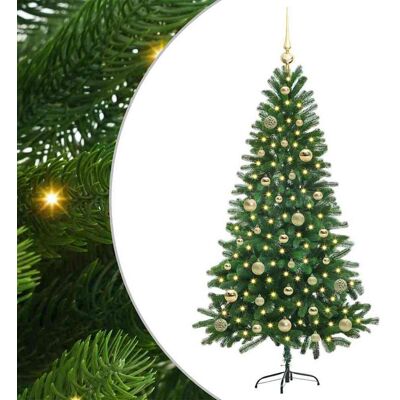 vidaXL Kerstboom met 150 LED met standaard Groen 150 cm PE vidaXL Kerstboom met 150 LED met standaard Groen 150 cm PE