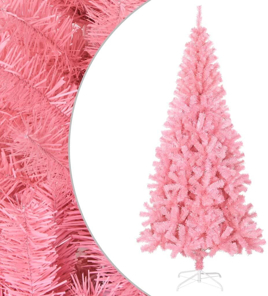 vidaXL Kunstkerstboom met standaard 240 cm PVC roze