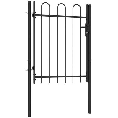 vidaXL Hekpoort BOXTEL enkele deur met gebogen bovenzijde staal 1x1,2 m zwart vidaXL Hekpoort BOXTEL enkele deur met gebogen bovenzijde staal 1x1,2 m zwart