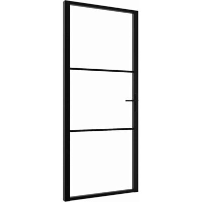 vidaXL Binnendeur 102,5x201,5 cm ESG-glas en aluminium zwart vidaXL Binnendeur 102,5x201,5 cm ESG-glas en aluminium zwart