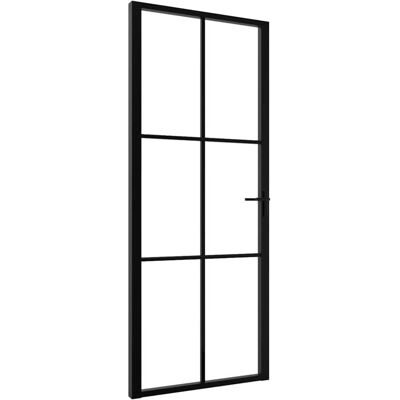 vidaXL Interne deuren 83 x 201,5 cm Aluminium Zwart en Transparant vidaXL Interne deuren 83 x 201,5 cm Aluminium Zwart en Transparant