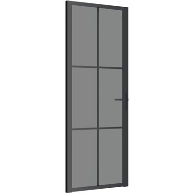 vidaXL Binnendeur 76x201,5 cm ESG-glas en aluminium zwart vidaXL Binnendeur 76x201,5 cm ESG-glas en aluminium zwart