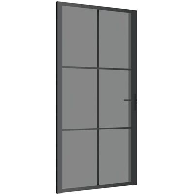 vidaXL Binnendeur 102,5x201,5 cm ESG-glas en aluminium zwart vidaXL Binnendeur 102,5x201,5 cm ESG-glas en aluminium zwart