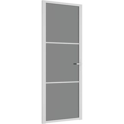 vidaXL Binnendeur 76x201,5 cm ESG-glas en aluminium wit vidaXL Binnendeur 76x201,5 cm ESG-glas en aluminium wit