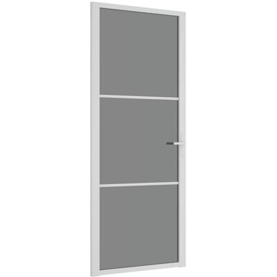 vidaXL Binnendeur 83x201,5 cm ESG-glas en aluminium wit vidaXL Binnendeur 83x201,5 cm ESG-glas en aluminium wit