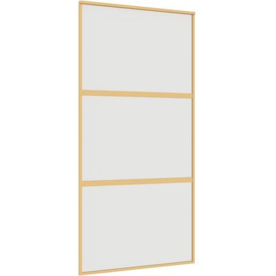 vidaXL Schuifdeur 102,5x205 cm mat ESG-glas en aluminium goudkleurig vidaXL Schuifdeur 102,5x205 cm mat ESG-glas en aluminium goudkleurig