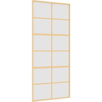 vidaXL Schuifdeur 90x205 cm mat ESG-glas en aluminium goudkleurig vidaXL Schuifdeur 90x205 cm mat ESG-glas en aluminium goudkleurig